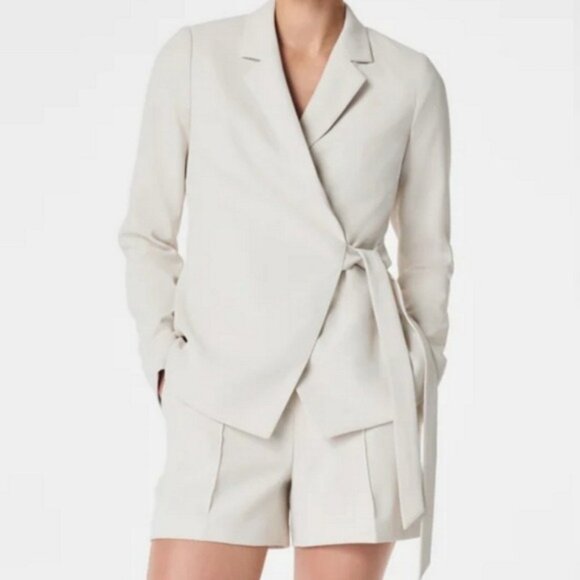 NWT Spanx Opacity Crepe Wrap Blazer Olive Size XL - Picture 7 of 7